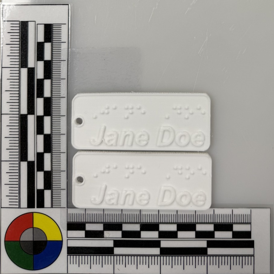 Customizable Braille Print Keyring
