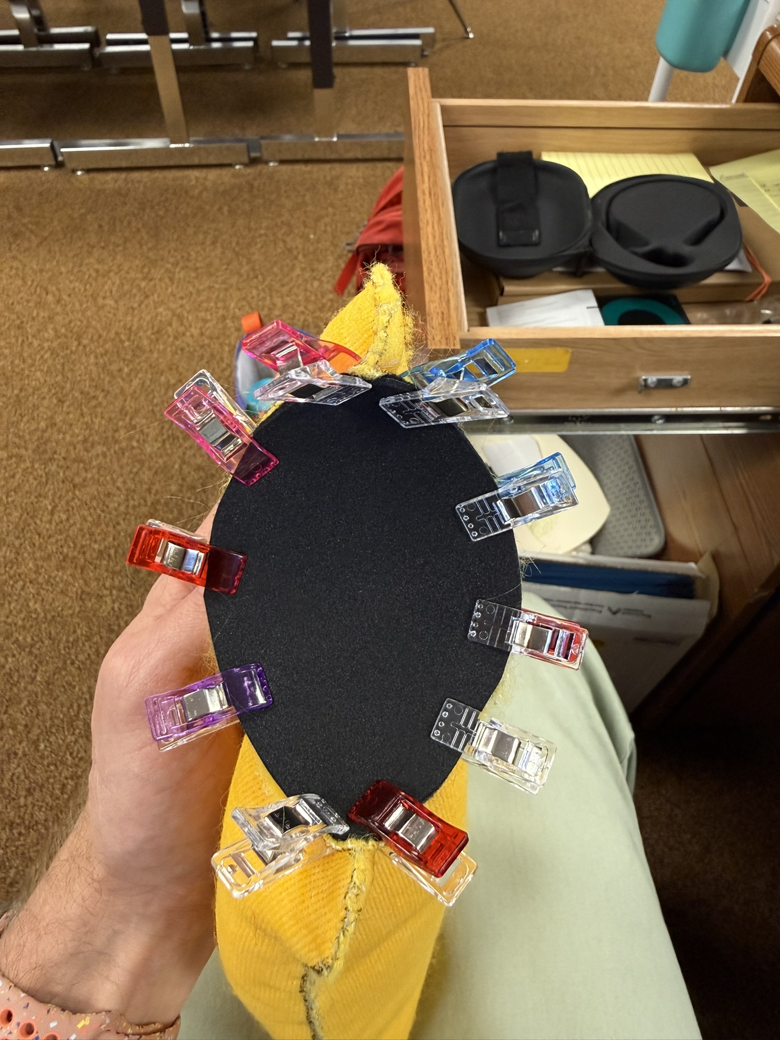 Several snoof mouth pieces in various stages of completion